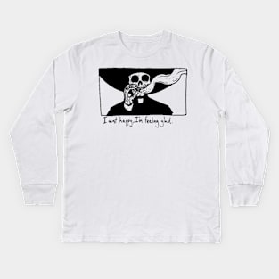 I aint happy skeleton Kids Long Sleeve T-Shirt